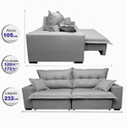 Sofá Retrátil E Reclinável Com Molas Ensacadas Cama Inbox Pri