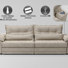 Sofá Retrátil E Reclinável Com Molas Ensacadas E Carregador U