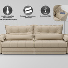 Sofá Retrátil E Reclinável Com Molas Ensacadas E Carregador U