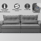 Sofá Retrátil E Reclinável Com Molas Ensacadas E Carregador U