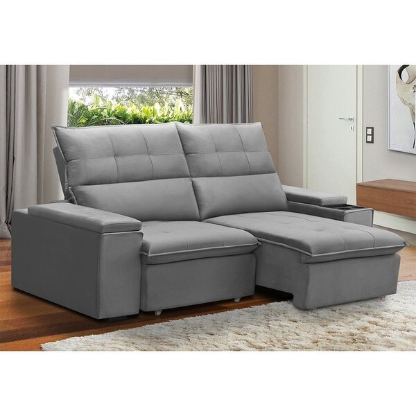 Sofá Retrátil E Reclinável Com Porta Copos E Objetos 1,80m Pa