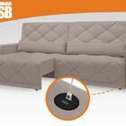 Sofá Retrátil E Reclinável Com Usb Malibu 2,50m Velosuede Beg