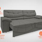 Sofá Retrátil E Reclinável Com Usb Smile 2,30m Velosuede Cinz