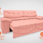 Sofá Retrátil E Reclinável Com Usb Smile 2,30m Velosuede Rose