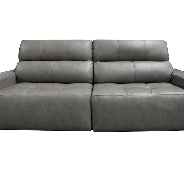 Sofá Retrátil E Reclinável De Couro Atami 2,30 M Cement Grey