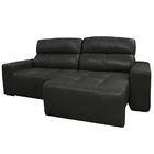 Sofá Retrátil E Reclinável De Couro Atami 2,30 M Graphite - M