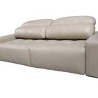 Sofá Retrátil E Reclinável De Couro Atami 2,30 M Taupe - Memp