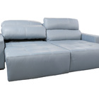 Sofá Retrátil E Reclinável De Couro Atami 2,50 M Light Blue -