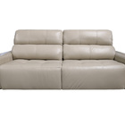 Sofá Retrátil E Reclinável De Couro Atami 2,50 M Taupe - Memp