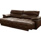Sofá Retrátil E Reclinável De Couro Filipinas 2,20m Marrom