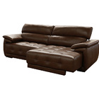 Sofá Retrátil E Reclinável De Couro Filipinas 2,40 M Marrom B