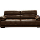 Sofá Retrátil E Reclinável De Couro Filipinas 2,40 M Marrom B