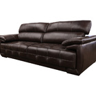 Sofá Retrátil E Reclinável De Couro Filipinas 2,60 M Preto Ig