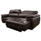 Sofá Retrátil E Reclinável De Couro Filipinas 2,60 M Preto Ig