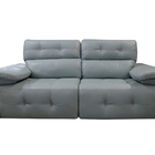 Sofá Retrátil E Reclinável De Couro Queen 2,20 M Aqua - Mempr