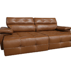 Sofá Retrátil E Reclinável De Couro Queen 2,20 M Brown - Memp