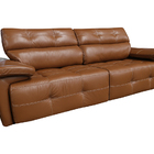 Sofá Retrátil E Reclinável De Couro Queen 2,20 M Brown - Memp