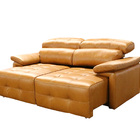 Sofá Retrátil E Reclinável De Couro Queen 2,40 M Caramelo - M