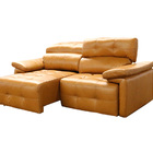 Sofá Retrátil E Reclinável De Couro Queen 2,40 M Caramelo - M