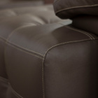 Sofá Retrátil E Reclinável De Couro Queen 2,40 M Marrom Pigme