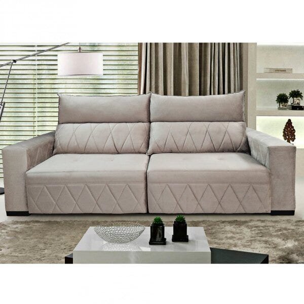 Sofá Retrátil E Reclinável Ellen 200cm 3 Lugares Com Molas No