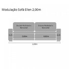 Sofá Retrátil E Reclinável Ellen 200cm 3 Lugares Com Molas No