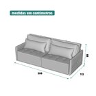 Sofá Retrátil E Reclinável Em Linho 200cm Boss Grafite