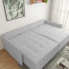 Sofá Retrátil E Reclinável Em Linho 220cm Boss Cinza