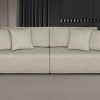 Sofá Retrátil E Reclinável Em Linho 3 Lugares 220cm 4 Almofad