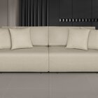 Sofá Retrátil E Reclinável Em Veludo 3 Lugares 220cm 4 Almofa