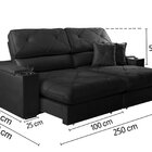 Sofá Retrátil E Reclinável Enzo 250 Cm Em Veludo Com Porta Co