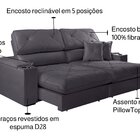 Sofá Retrátil E Reclinável Enzo 250 Cm Em Veludo Com Porta Co