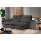 Sofá Retrátil E Reclinável Eros 2,10m 03 Lugares Txr Cinza