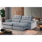 Sofá Retrátil E Reclinável Eros 2,10m 03 Lugares Txr Prata