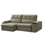 Sofá Retrátil E Reclinável França 230 Cm Com Porta Copos E Ob