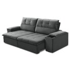 Sofá Retrátil E Reclinável França 250 Cm Com Porta Copos E Ob