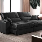 Sofá Retrátil E Reclinável Gael 190 Cm Veludo Com Porta Copos