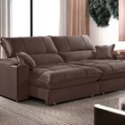 Sofá Retrátil E Reclinável Gael 250 Cm Veludo Com Porta Copos