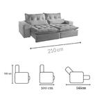 Sofá Retrátil E Reclinável Leblon Tecido Veludo Cappuccino 2,