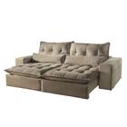 Sofá Retrátil E Reclinável Leblon Tecido Veludo Cappuccino 2,