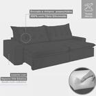 Sofá Retrátil E Reclinável Leblon Tecido Veludo Preto 2,10 M