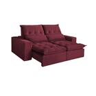 Sofá Retrátil E Reclinável Leblon Tecido Veludo Vinho 2,10 M