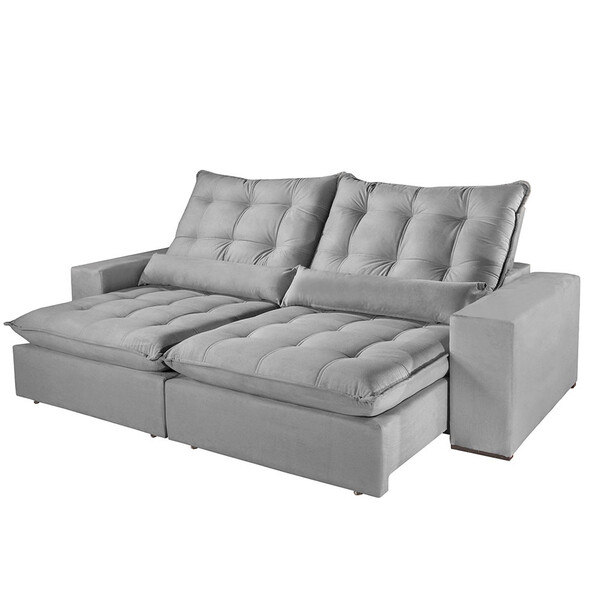 Sofá Retrátil E Reclinável Luana 3 Lugares 2.30m Veludo Móvei