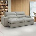 Sofá Retrátil E Reclinável Martinho 230cm Boucle Gelo - Celfl