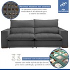 Sofá Retrátil E Reclinável Martinho 230cm Veludo Cinza  - Cel