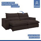 Sofá Retrátil E Reclinável Martinho 230cm Veludo Marrom  - Ce