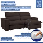 Sofá Retrátil E Reclinável Martinho 230cm Veludo Marrom  - Ce