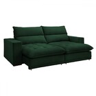 Sofá Retrátil E Reclinável Martinho 230cm Veludo Verde  - Cel