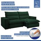Sofá Retrátil E Reclinável Martinho 230cm Veludo Verde  - Cel