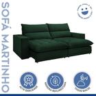 Sofá Retrátil E Reclinável Martinho 230cm Veludo Verde  - Cel